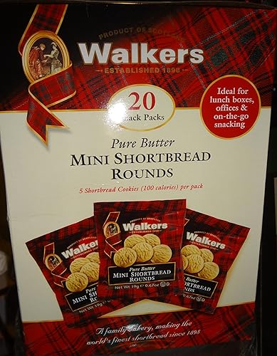 Walkers Mini Shortbread Rounds Snack Pack, Pure Butter, 13.4 Ounce