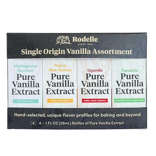 Rodelle Single Origin Vanilla Extract Gift Pack, Made in USA, 4 x 1 Fl Oz.