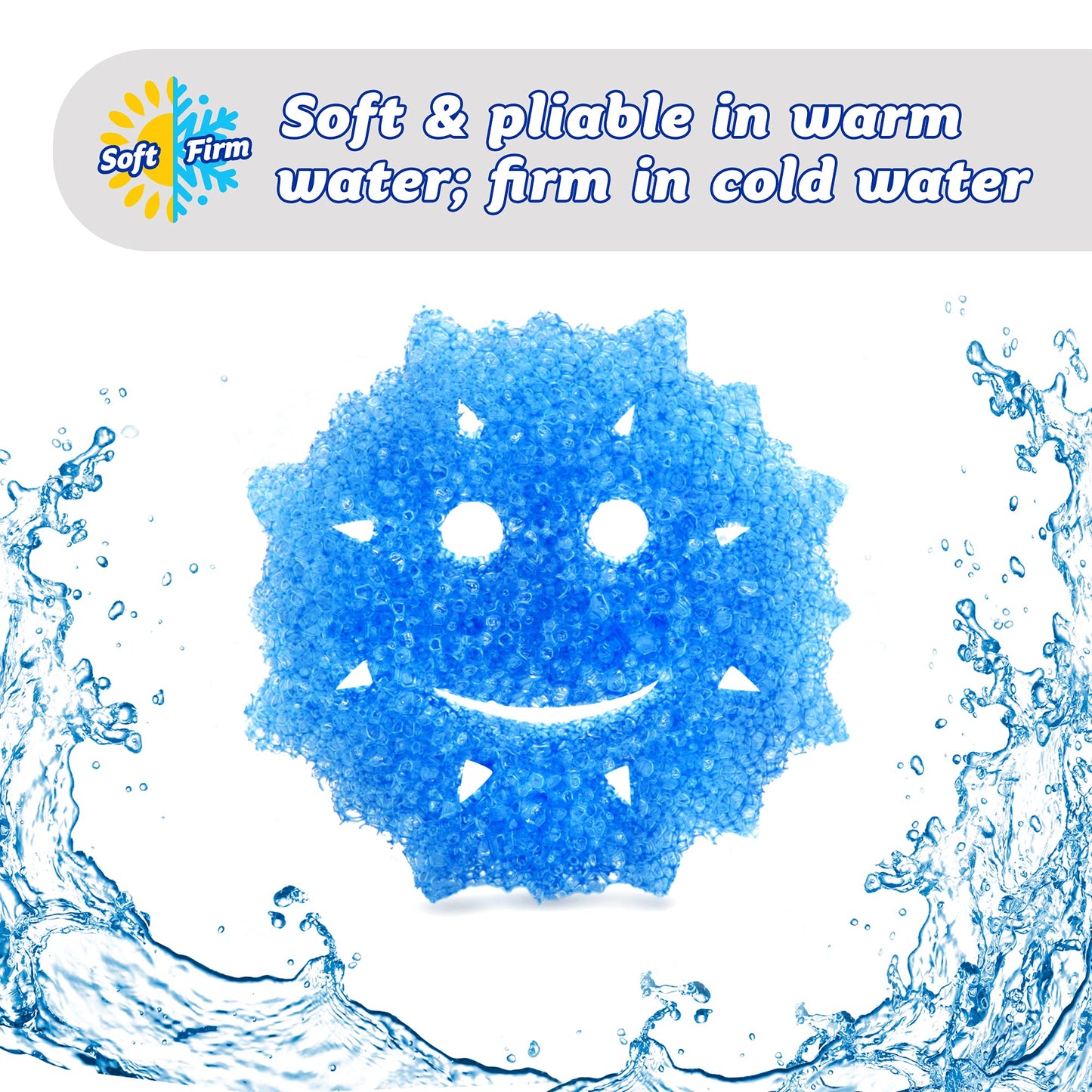 Scrub Daddy Sponge Set - Holiday Shapes - Non Scratch Scrubbers for Dishes and Home, Odor Resistant, Temperature Controlled, Soft in Warm Water, Firm