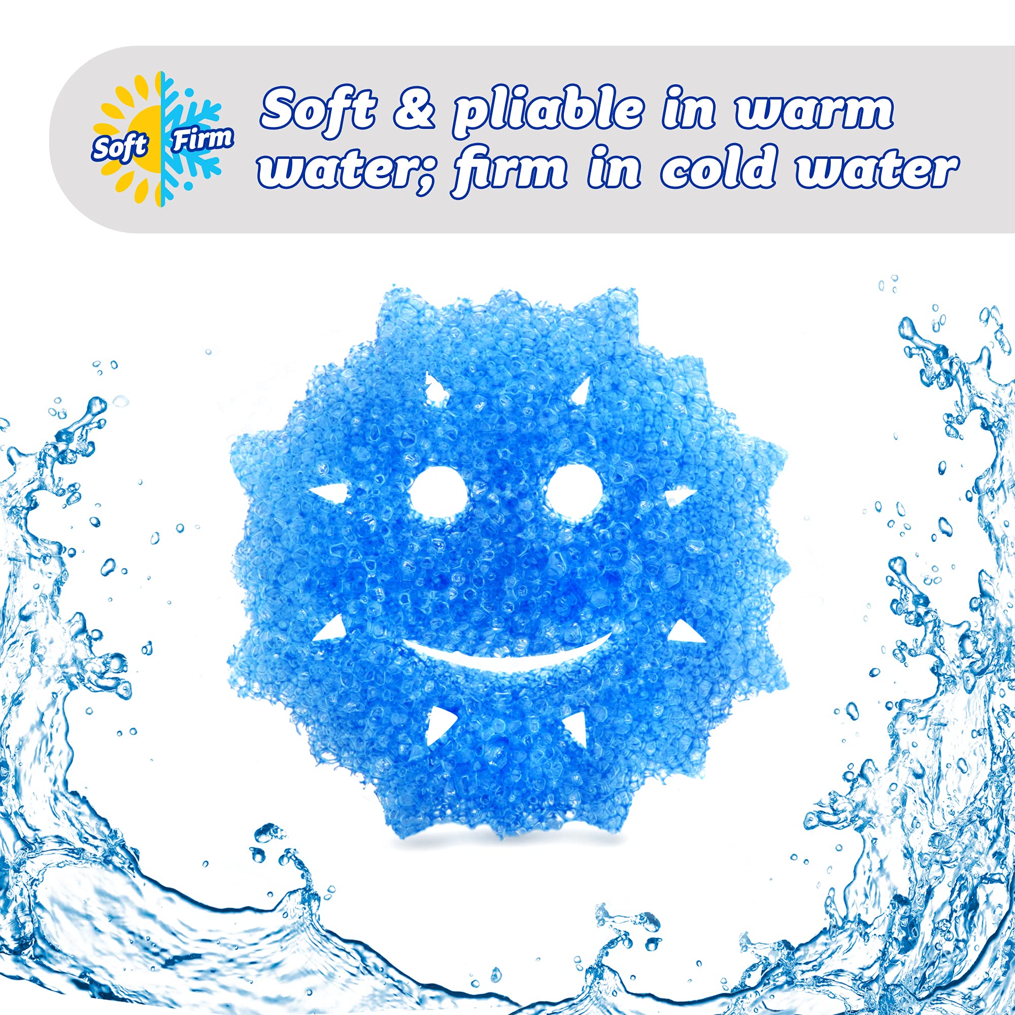 Scrub Daddy Sponge Set - Holiday Shapes - Non Scratch Scrubbers for Dishes and Home, Odor Resistant, Temperature Controlled, Soft in Warm Water, Firm