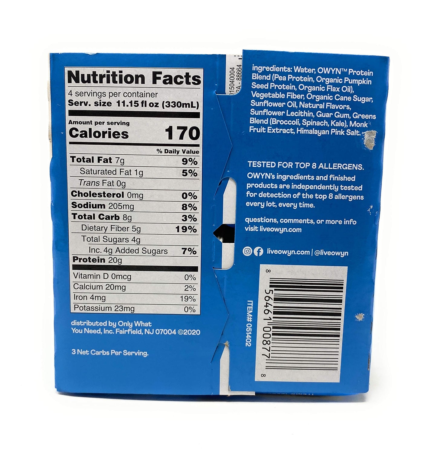 Owyn Smooth Vanilla Plant-Based Protein Shake 4pk, 11.15 FZ