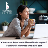 Mommee Coffee Half Caf Low Acid Whole Organic Coffee Beans - 100% Arabica Organic Half Caff Coffee Beans with Smooth Caramel Flavor - Natural Process