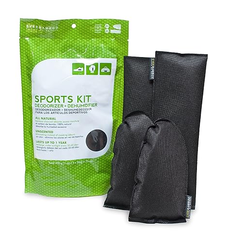 Ever Bamboo Sports Kit Deodorizer & Dehumidifier - Natural Bamboo Charcoal Odor Absorber, 4 x 50g. Single pack