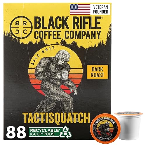 Black Rifle Coffee Company, Single Serve Coffee Pods, Tactisquatch, Dark Roast Coffee Pods, 88 Count