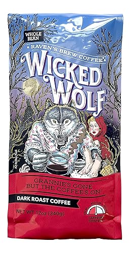 Raven's Brew Coffee Full Bodied Coffee Dark Roast Whole Bean - Wicked Wolf 12oz