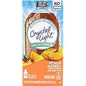 Crystal Light On The Go Peach Mango With Caffeine Drink Mix, 10-Packet Box (Pack of 18)