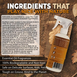 All Purpose Cleaner Spray, 32oz. 'Citrus' Essential Oil Multipurpose Cleaner Spray for Kitchen, Floor. ProvenSafe™ Bathroom Cleaner, Shower Cleaner
