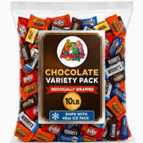 Monster Candy Bulk Chocolate Variety Pack - 10 Lb Individually Wrapped Candy Assortment for Basket Stuffers, Celebration & Party - July 4th