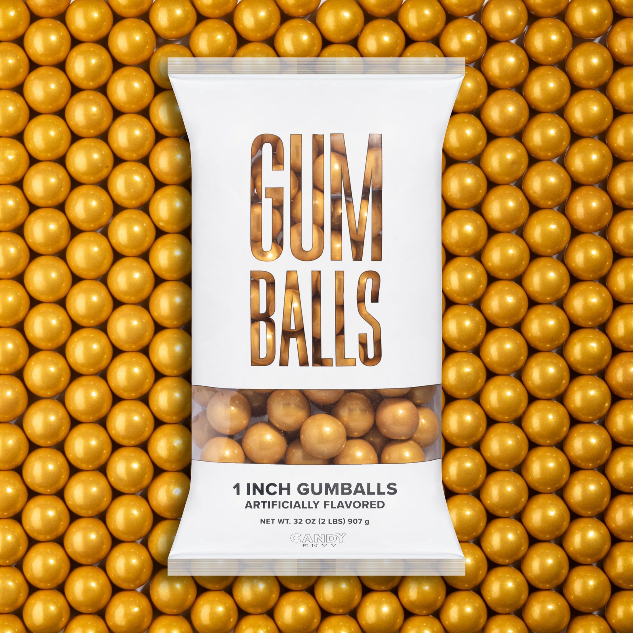 Candy Envy - Black and Gold 2 Pack Combo 1 Inch Gumballs - Approx. 113 Gumballs Per Bag - North American Made & Kosher Certified