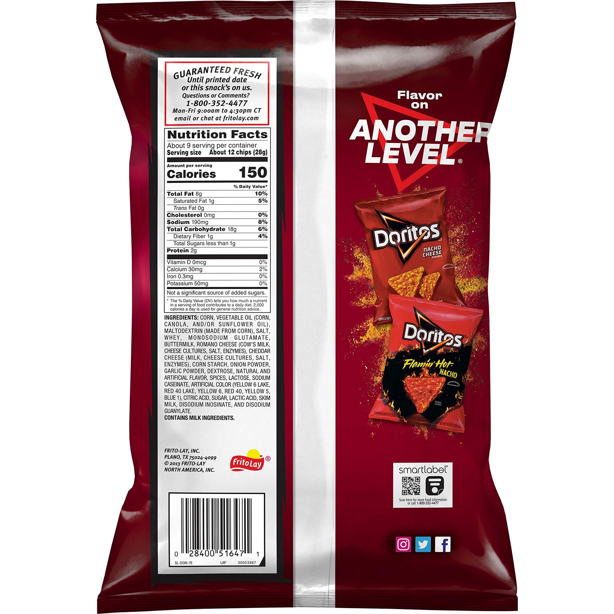 Doritos Tortilla Chips Spicy Nacho, 9.25 Oz