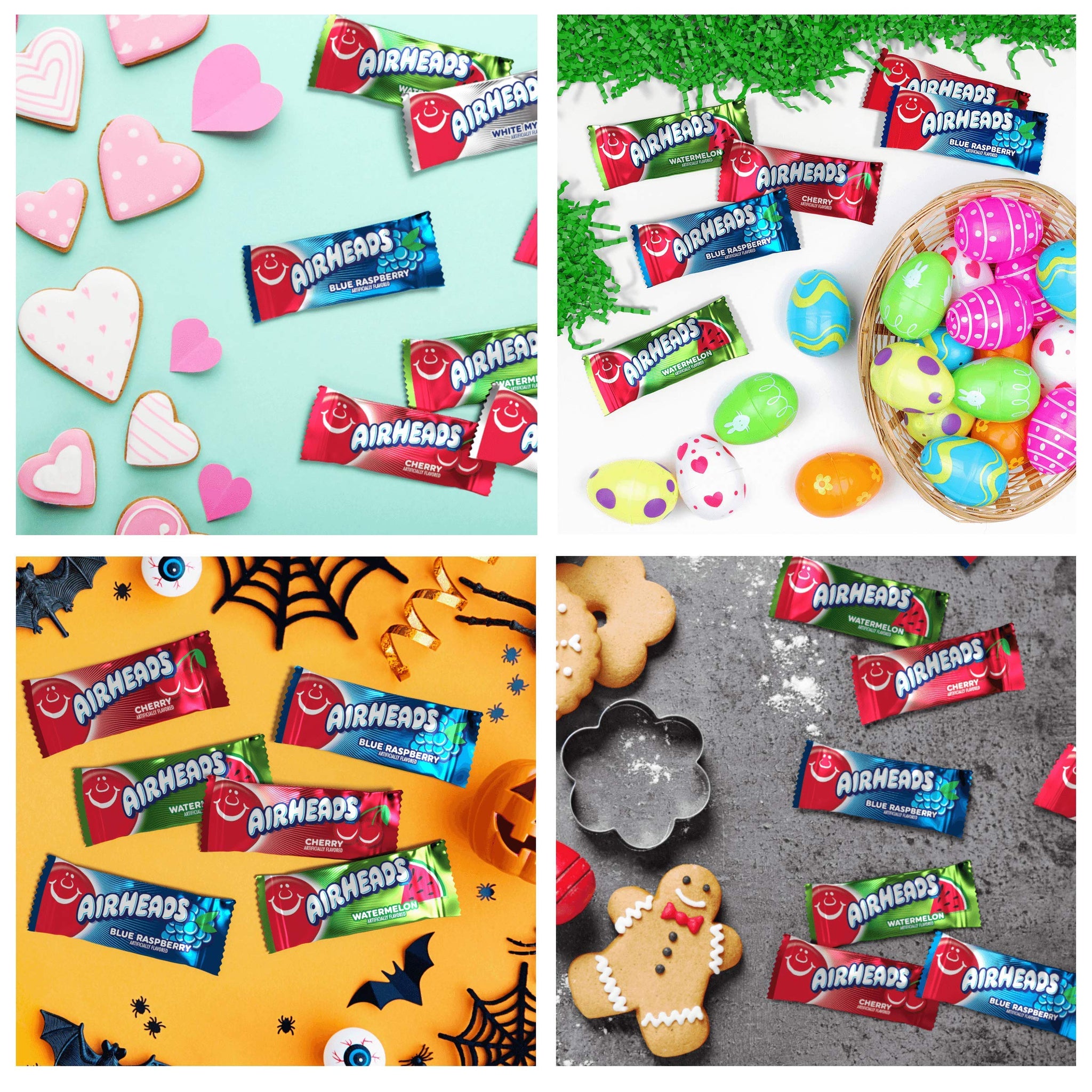 Airheads Candy Mini Bars, Assorted Flavors, Individually Wrapped Bars, Non Melting, Party, 12oz Bag