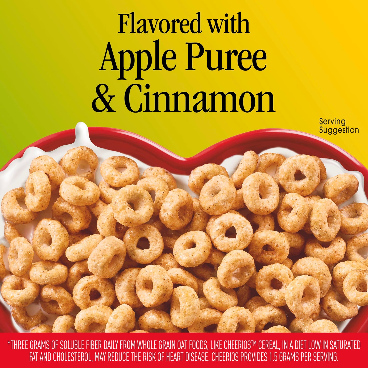 Apple Cinnamon Cheerios, Heart Healthy Gluten Free Cereal, Made with Whole Grain Oats, Large Size, 14.2 oz