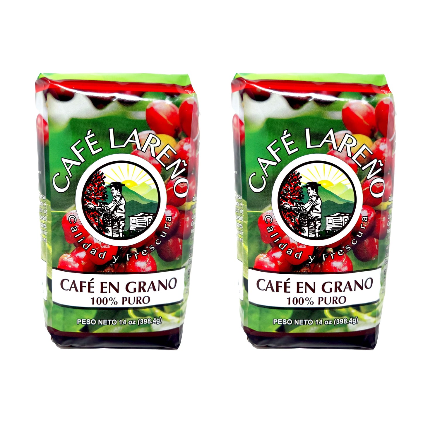 Café Lareño Whole Bean Coffee - Lares, Puerto Rico - 14 Ounce (Pack of 2)