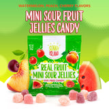 Sour Fruit Jelly Candy | 12 Packs | Dye Free Candy Individually Wrapped | Vegan Gummies with Real Fruit Puree | Assorted Flavors | Gelatin Free Plant