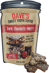 Dave's Sweet Tooth Toffee - Dark Chocolate Cherry Toffee Gift Set (4 oz. x 3) - Handmade Dark Chocolate Covered Cherries Toffee with Real Butter, Real