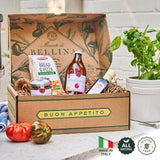 Mercato di Bellina Organic Pizza Kit Gift Basket - Authentic Homemade Gluten Free Pizza Making Kit for Home Cooks, Italian Gift Basket Includes Organic Crust Mix, Sauce, EVOO & Sun-Dried Tomatoes