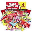 Bulk Candy Variety Pack - 4 Pound (Approx. 200 Pieces) Individually Wrapped Assorted Hard Candies, Taffy & Lollipops, Party Candy Mix for Piñata