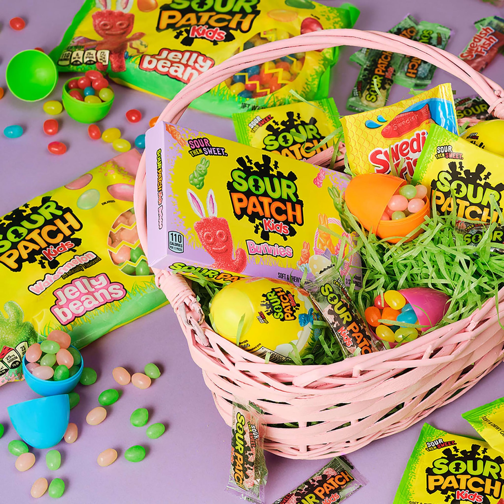 SOUR PATCH KIDS Soft & Chewy Easter Candy, Bulk Candy, 12 - 0.88 oz Easter Eggs