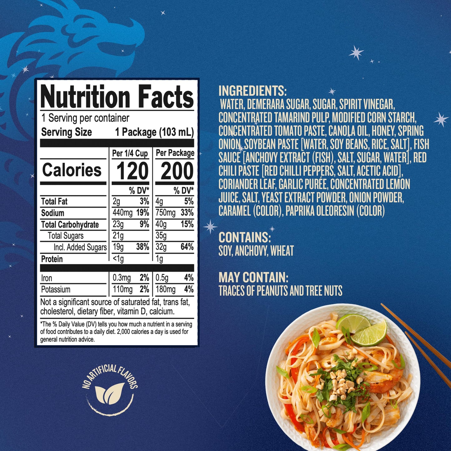 Blue Dragon Pad Thai Stir Fry Sauce Sachet, 3.4 Oz