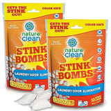 NATURE CLEAN Stink Bombs - Natural Laundry Odor Eliminator Pods. Pet Odor Eliminator for Home, Laundry Deodorizer & Strong Odor Remover for Clothes