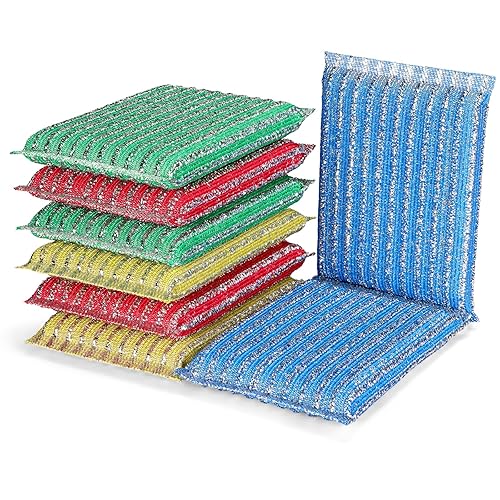 Premium 8-Pad Sponges Kitchen - Upgraded Dish Sponge, Scrubber, Brush, Ideal for Dishes, Pots, Sink