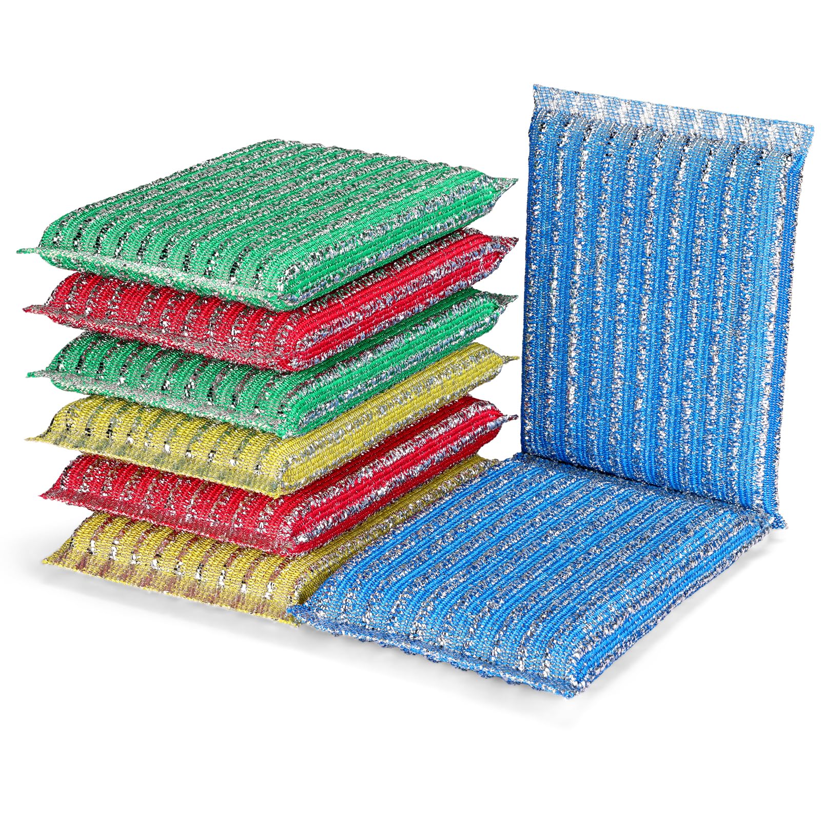 Premium 8-Pad Sponges Kitchen - Upgraded Dish Sponge, Scrubber, Brush, Ideal for Dishes, Pots, Sink