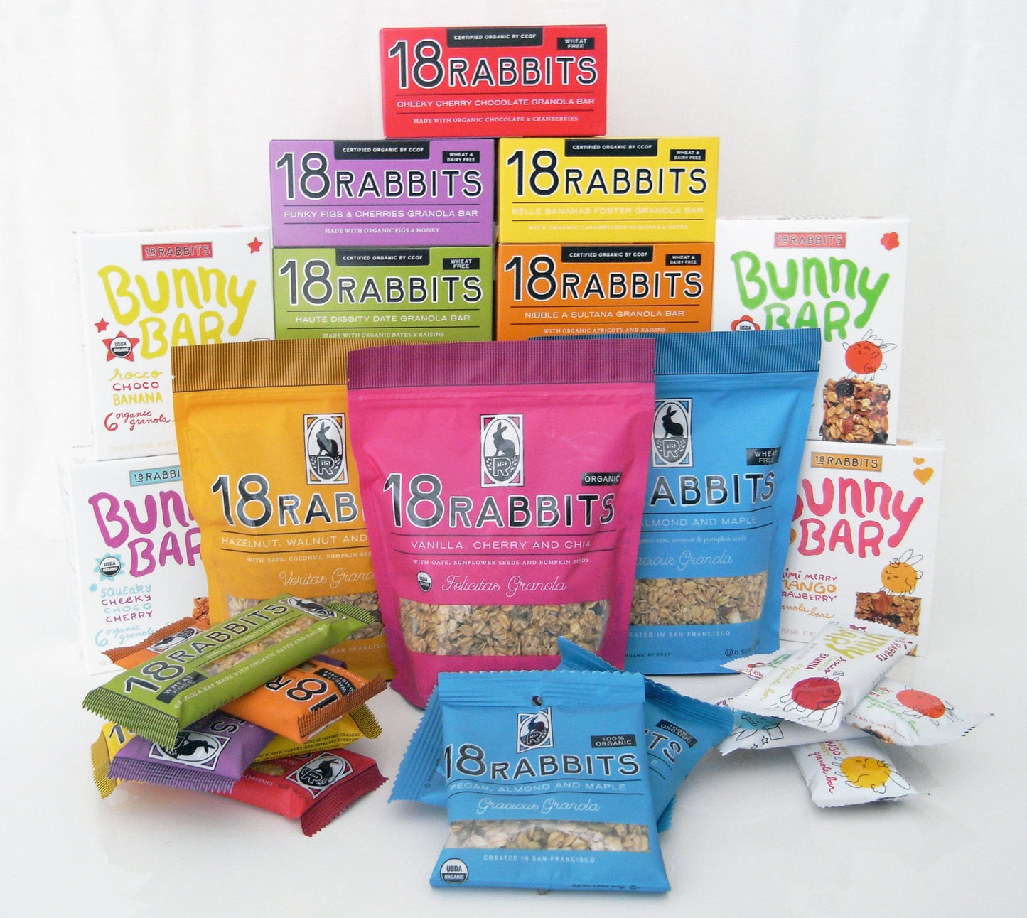 18 Rabbits Bunny Bar, Mimi Merry Mango Strawberry, Organic Granola Bar, 1.05-Ounce (Pack of 48)