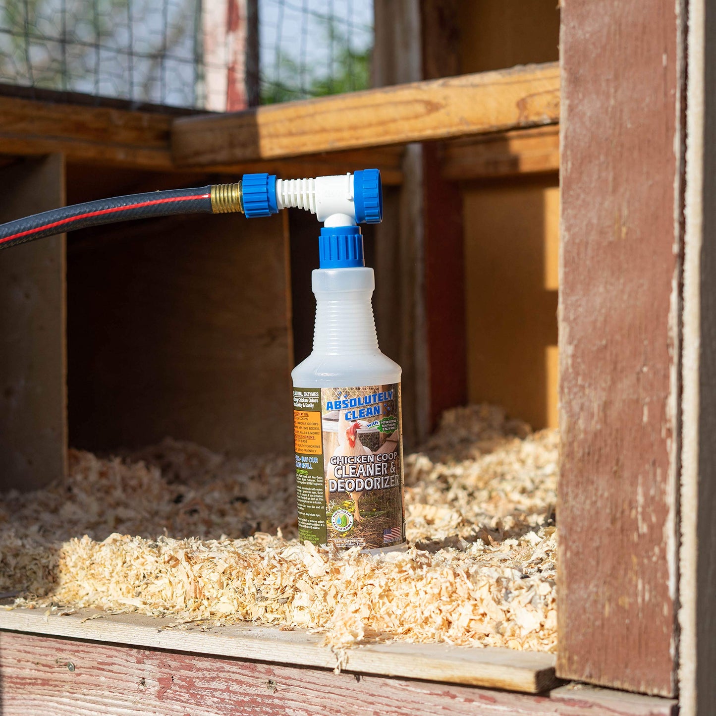 Absolutely Clean Chicken Coop Cleaner and Deodorizer, Veterinarian Approved, Powerful, Natural Enzyme Cleaner Safely Eliminate Tough Messes and Odors