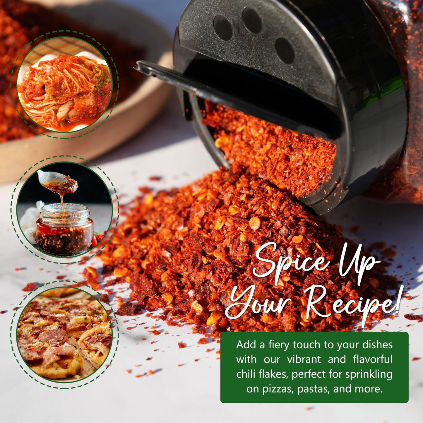 NPG Authentic Sichuan Chili Flakes 1LB 16 Ounces, Medium Hot, Szechuan Crushed Red Pepper Flakes Powder Bulk, Spice Seasoning for Making Kimchi, Chili