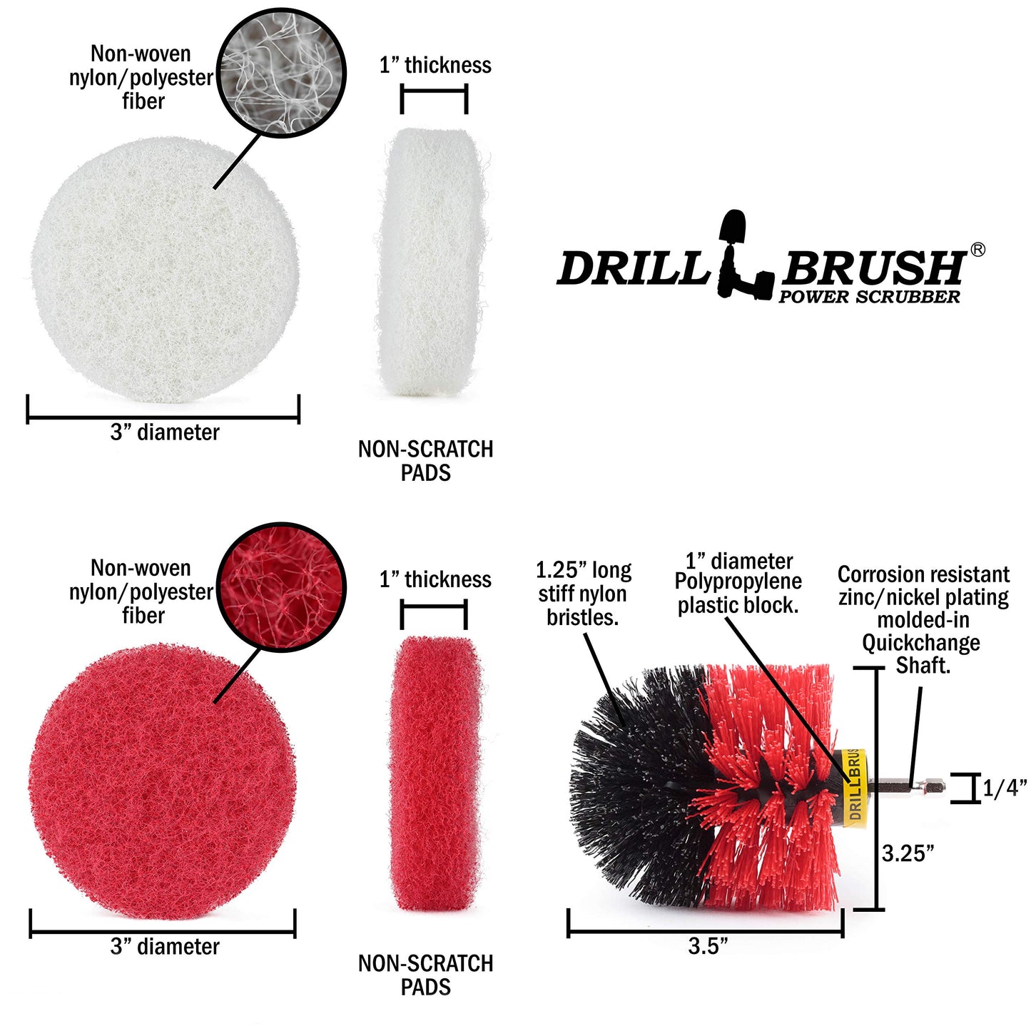 Indoor - Outdoor - Cleaning Supplies - Garden - Bathroom Accessories - Drill Brush - Grout Cleaner - Bathtub - Bath Mat - Sink - Flooring - Scrub