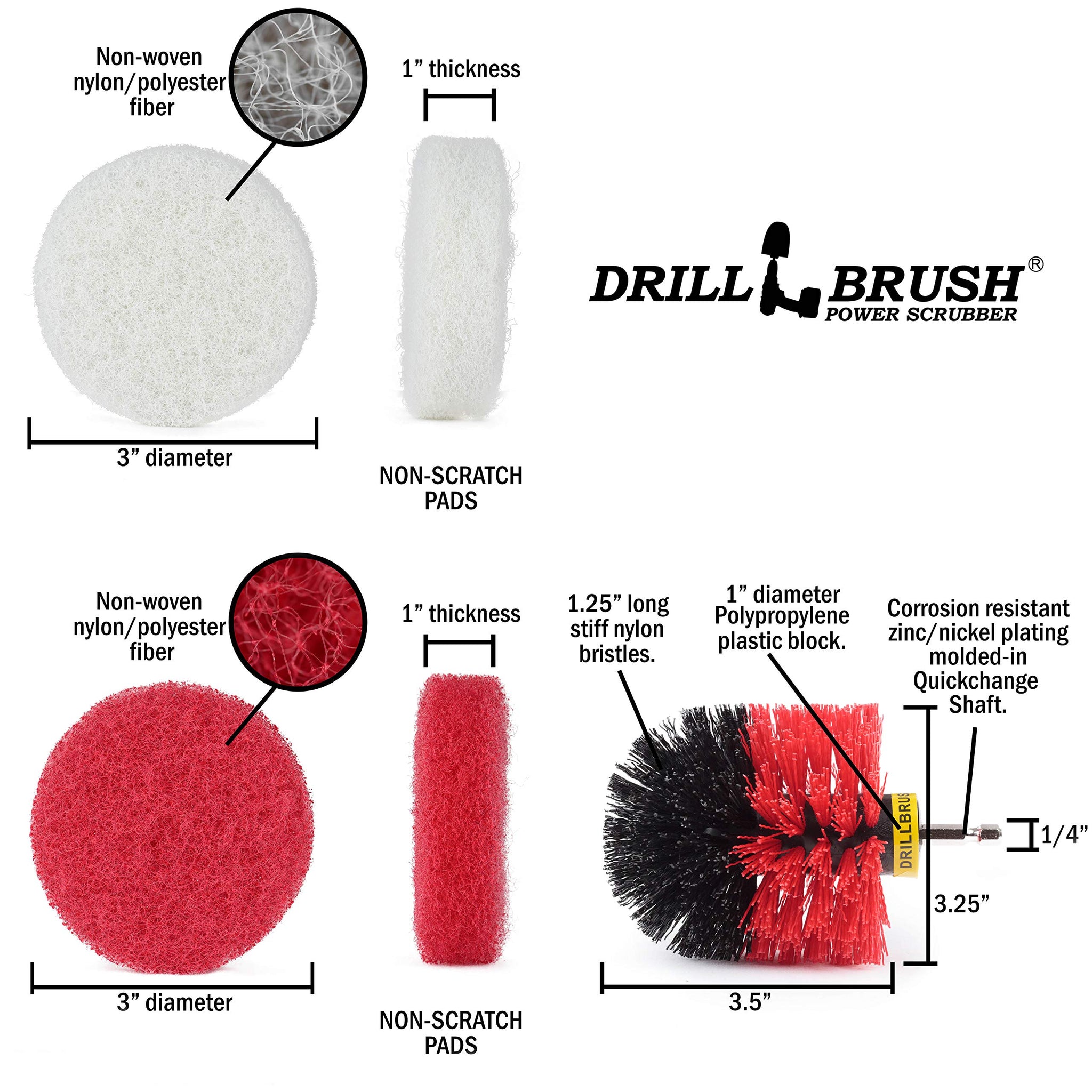 Indoor - Outdoor - Cleaning Supplies - Garden - Bathroom Accessories - Drill Brush - Grout Cleaner - Bathtub - Bath Mat - Sink - Flooring - Scrub