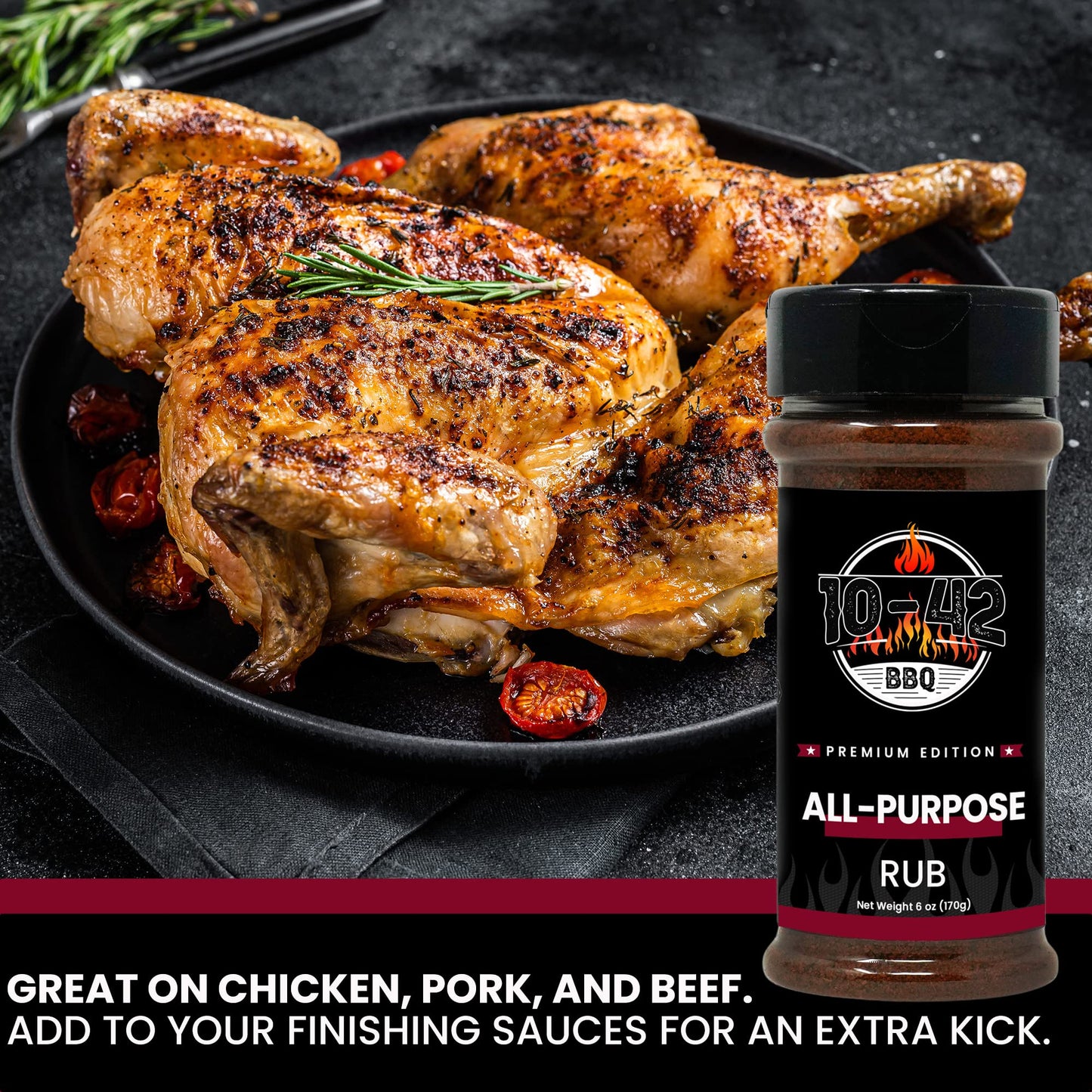 10-42 Steak Seasoning Gift Set - 3 Premium Flavors : All Purpose, Steak, Coffee Rub | Gourmet Meat Seasoning Dry Rub | Barbecue Spices and Seasonings