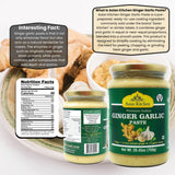 Asian Kitchen Ginger Garlic Cooking Paste 26.5oz (750g) Glass Jar, Pack of 5+1 FREE ~ Vegan | Gluten Free | NON-GMO | No Colors | Indian Origin