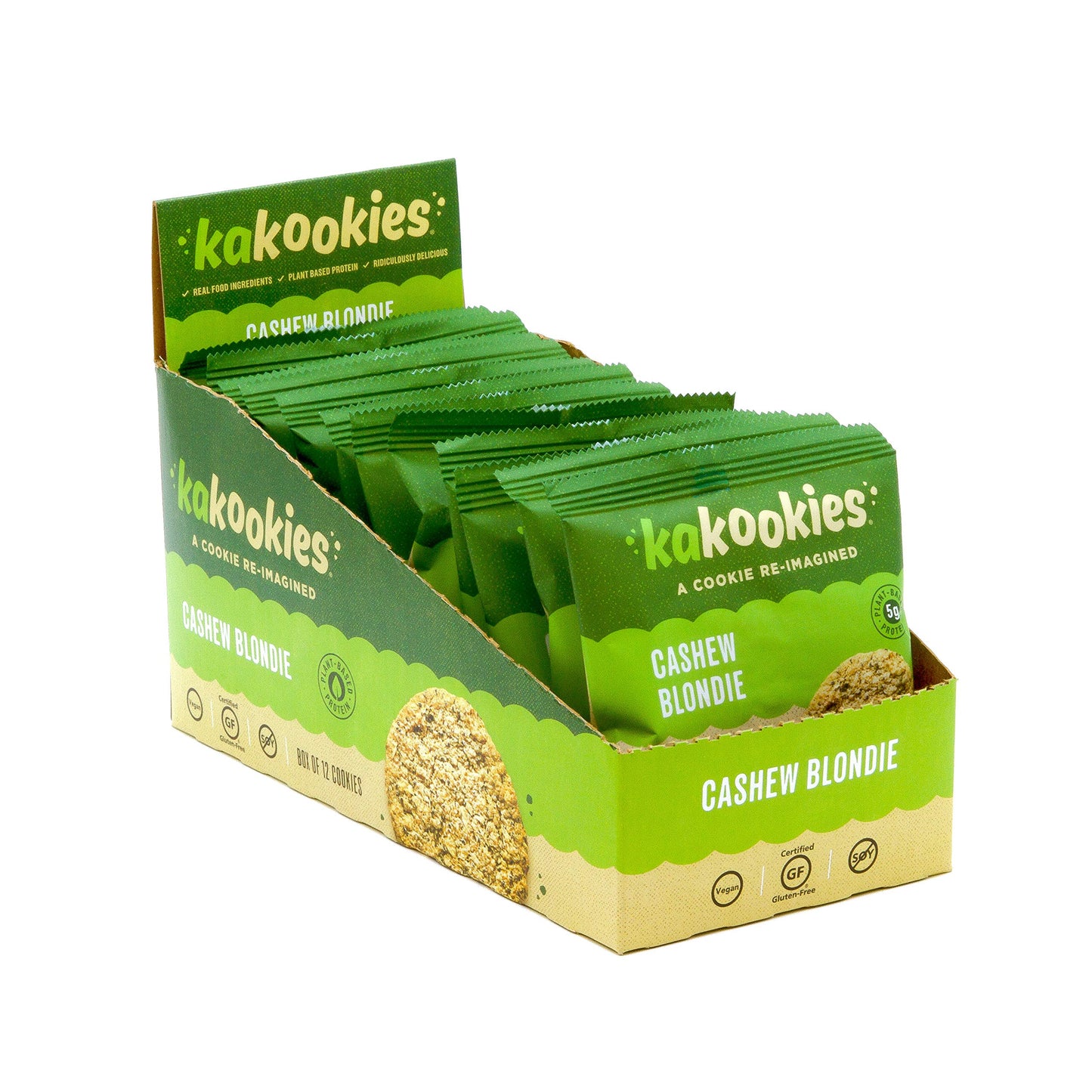 Kakookies A Cookie Re-Imagined, Cashew Blondie (Box of 12 Cookies), Soft-Baked, Plant-Based, Dairy Free, Gluten Free, Vegan