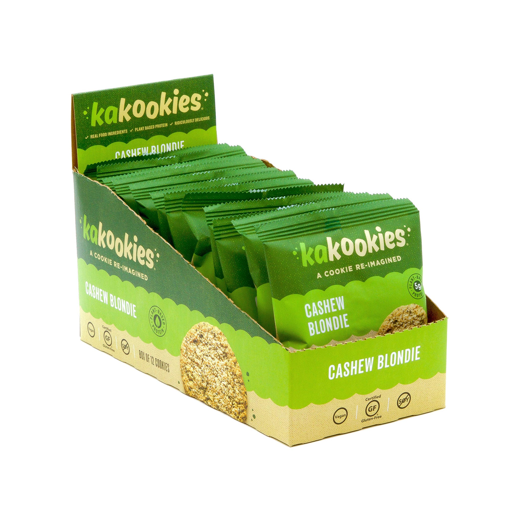 Kakookies A Cookie Re-Imagined, Cashew Blondie (Box of 12 Cookies), Soft-Baked, Plant-Based, Dairy Free, Gluten Free, Vegan