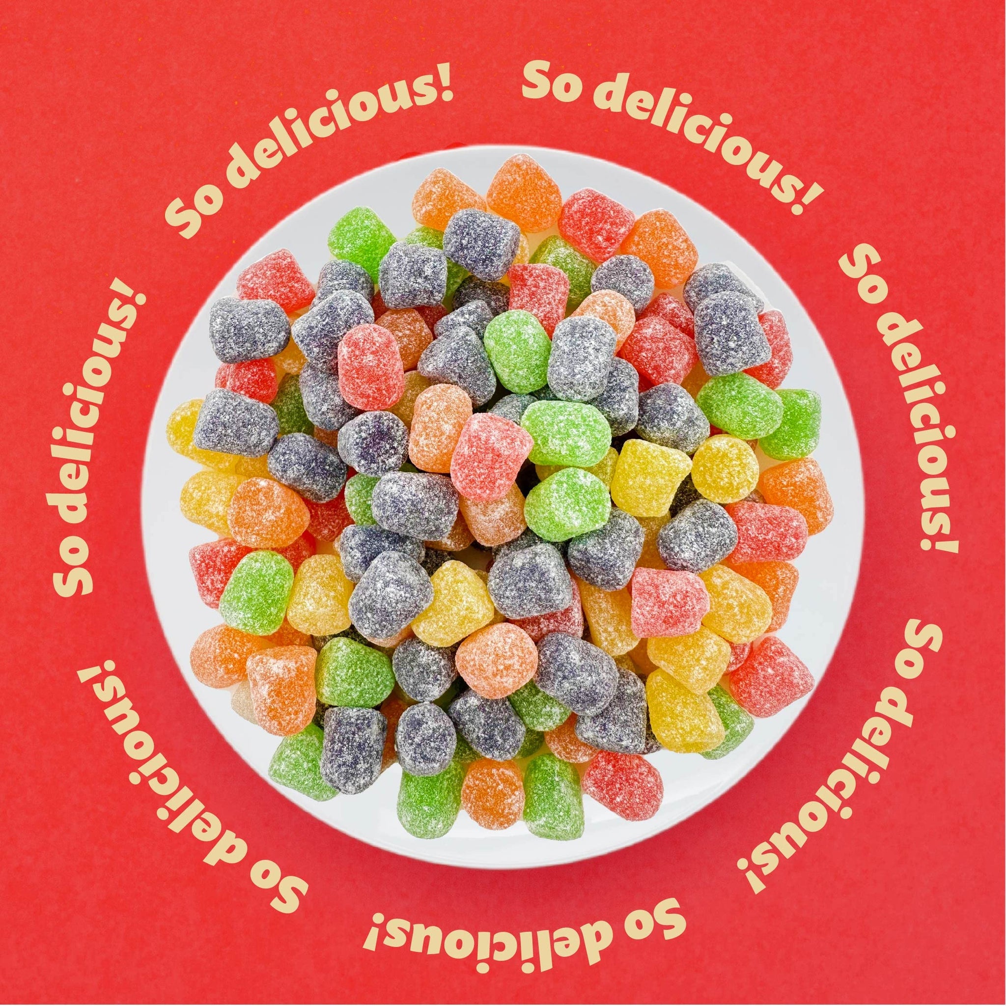 Gum Drops Jelly Candy | 2-Pound Bag | Assorted Fruit Flavors | Gumdrops Candy for Holiday Buffets & Dessert Decorating | Strawberry, Pineapple