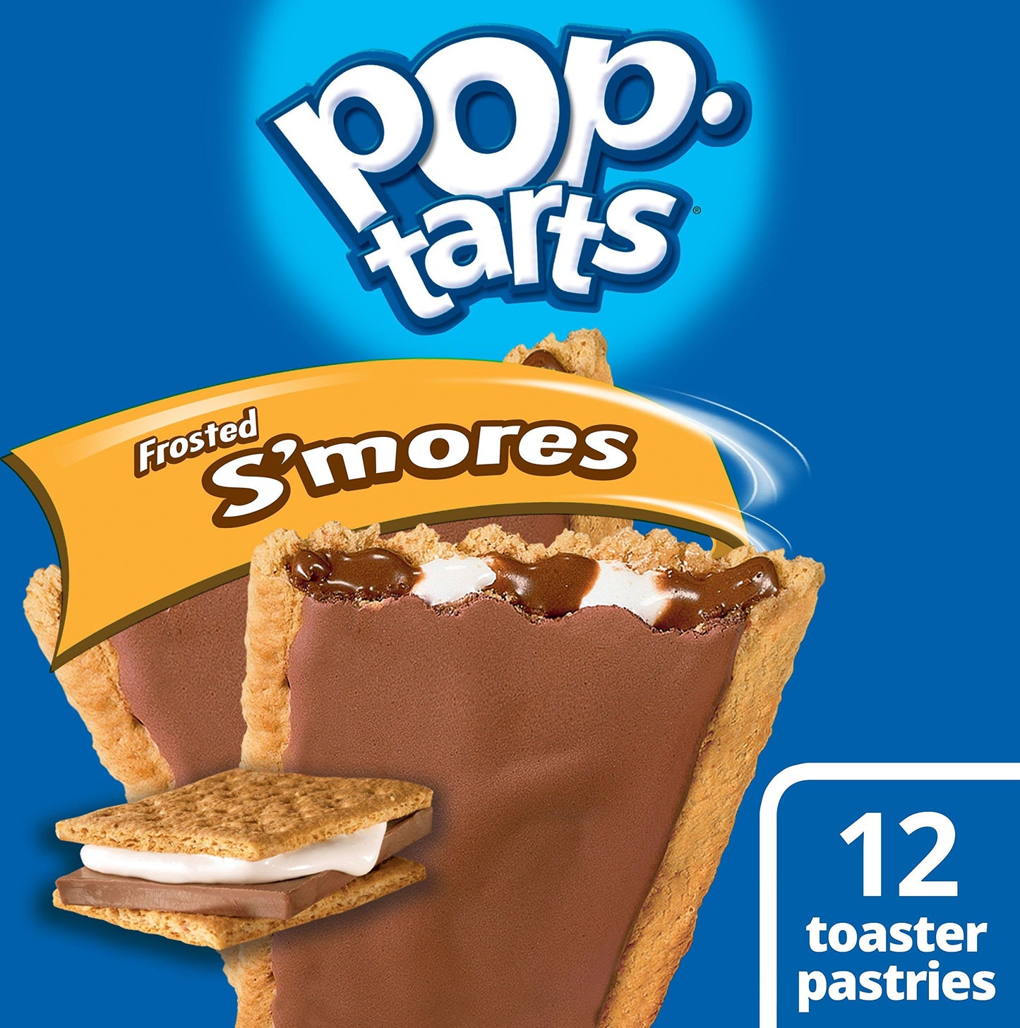 Pop-Tarts Breakfast Toaster Pastries, Frosted S'mores Flavored, 22 oz, 12 count(Pack of 12)