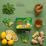 Nirwana Lemon Ginger Tea 10 Sachets - Refreshing Herbal Blend with Ginger, Lemon, Honey and Green Tea | Perfect Tea Gift Set and Holiday Gift Baskets