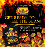 Setton Farms Pistachios, Scorpion Pepper Extreme Flavor, Naturally Seasoned, Dry Roasted No Shell, Non-GMO Project Verified, Gluten Free, Vegan