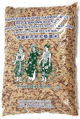 5 Pounds Three Ladies Brand Whole Grain Pure Jasmine Rice Red & Brown Blend (One Bag)
