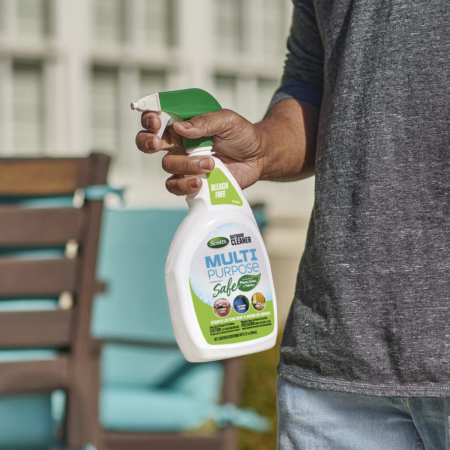 Scotts Outdoor Cleaner Multi Purpose Formula: Ready-to-Use, Bleach-Free, Use on Decks, Siding, Stone and Patio Furniture, 32 oz.
