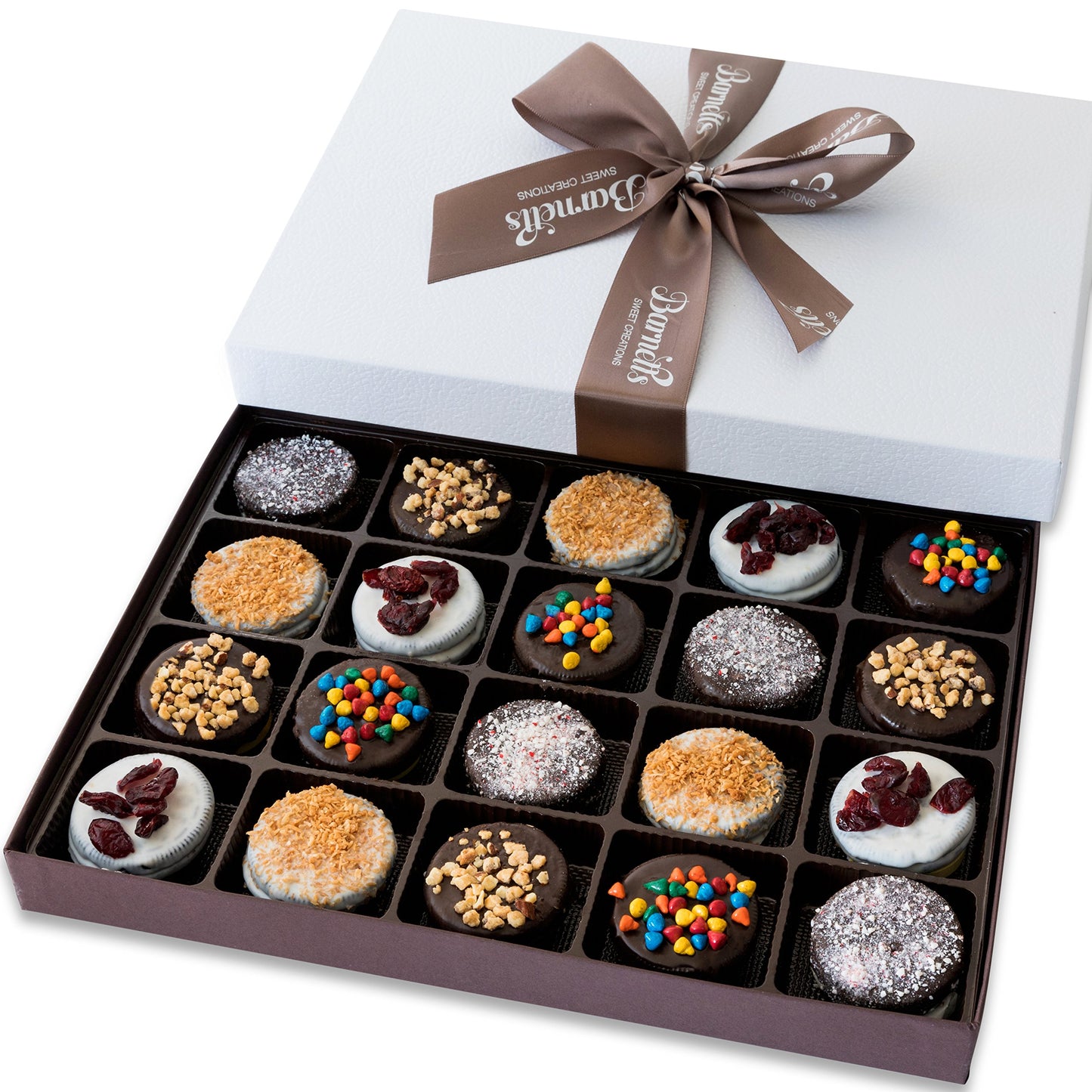 Barnetts Fathers Day Cookies Gift Basket, 20 Gourmet Chocolate Covered Candy for Dad, Men, Women, Treats Box Food Delivery for Him and Her, Baskets