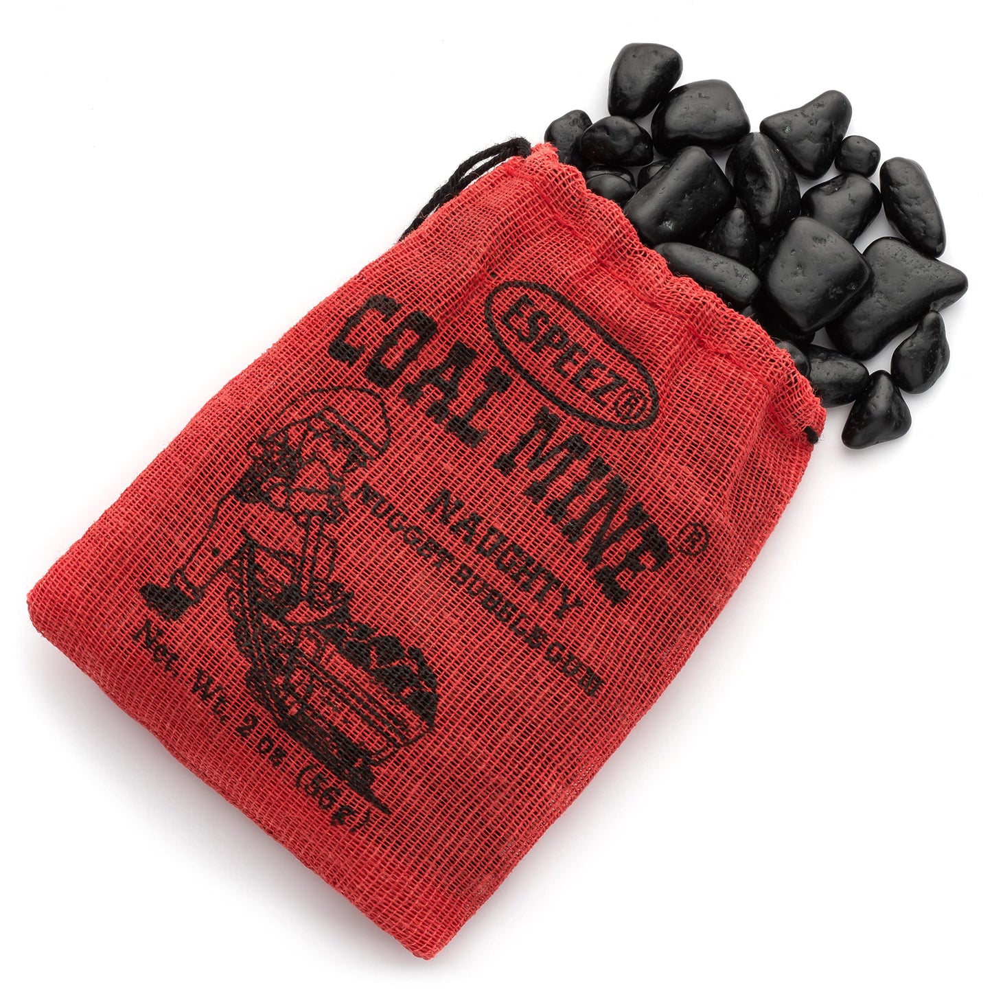 Coal Mine Naughty Black Nugget Gum - 4 Bags In Decorative Plaid Holiday Packaging