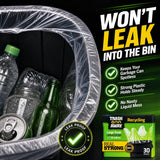 Trash Away Heavy Duty Clear Recycling Bags | Tall & Strong Bags for Home & Kitchen - (30 Ct, 30 Gallons) Large Trash Bags Paper, Plastic & Aluminum |