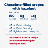 La Boulangere Chocolate Hazelnut Crepes, Individually Wrapped, Non GMO, Free From Artificial Flavors & Colors, 20-Count