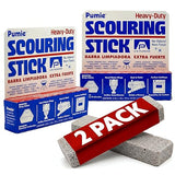 PUMIE Scouring Stick 2 Pack, Toilet Bowl Ring Remover, Heavy Duty Extra Strong Pumice Cleaning Bar, Pumice Stone for Cleaning Toilet Rings, Bathroom