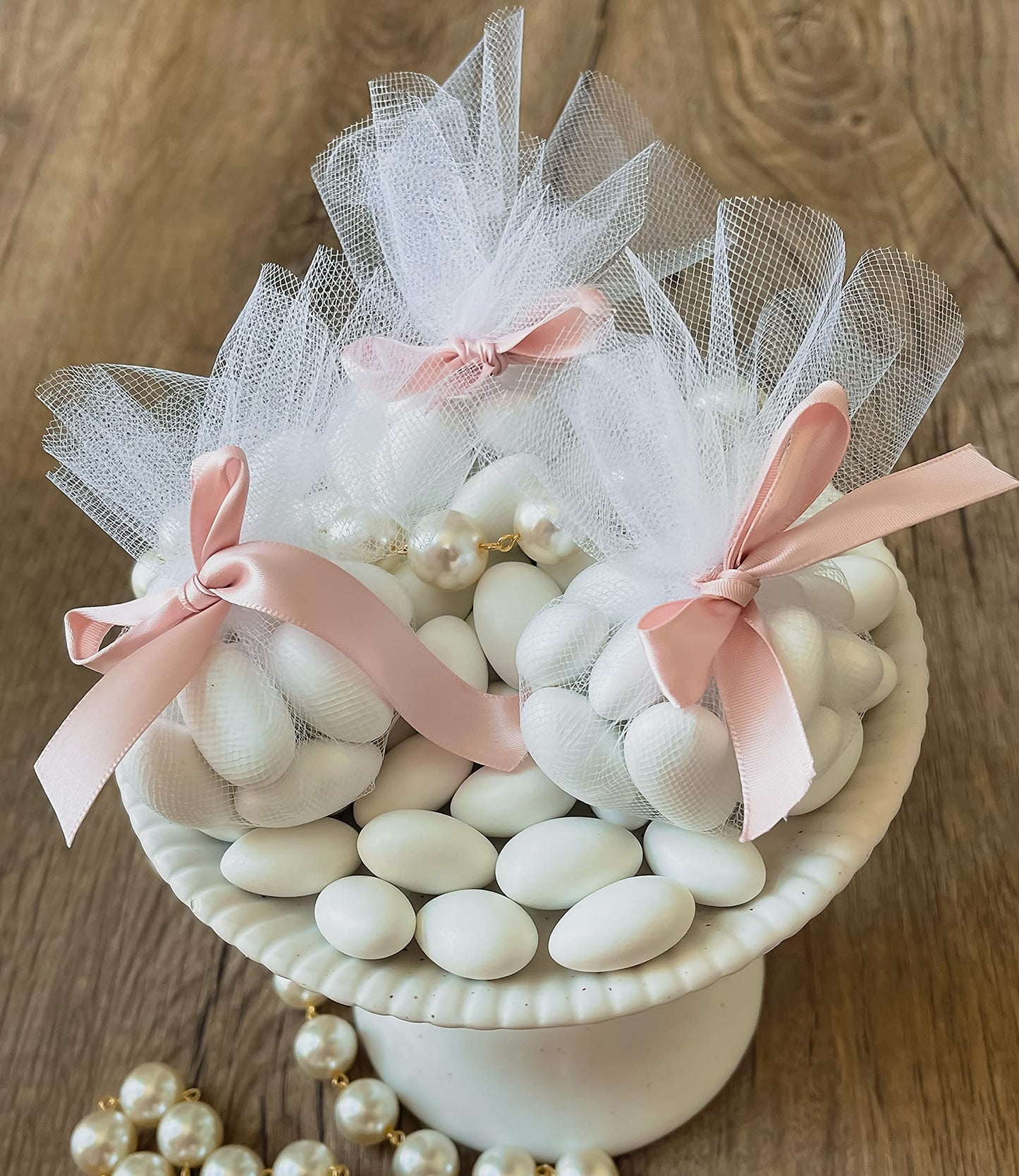 Premium White Jordan Almonds 5 LB Bulk Bag - California Grade Candy Coated Almonds for Wedding Favors - Fresh Traditional Italian Confetti