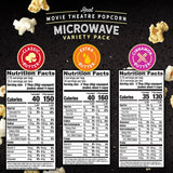 AMC Theatres Microwave Popcorn, Variety Pack with Cinnamon Butter, 2.75 oz (6 Boxes, 36 Count)