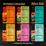 Mythical Meats Hot Sauce 6 Pack Gift Box - Small Batch Made with Natural Ingredients - Gluten Free, Non-GMO - (6) 5 OZ. Bottles