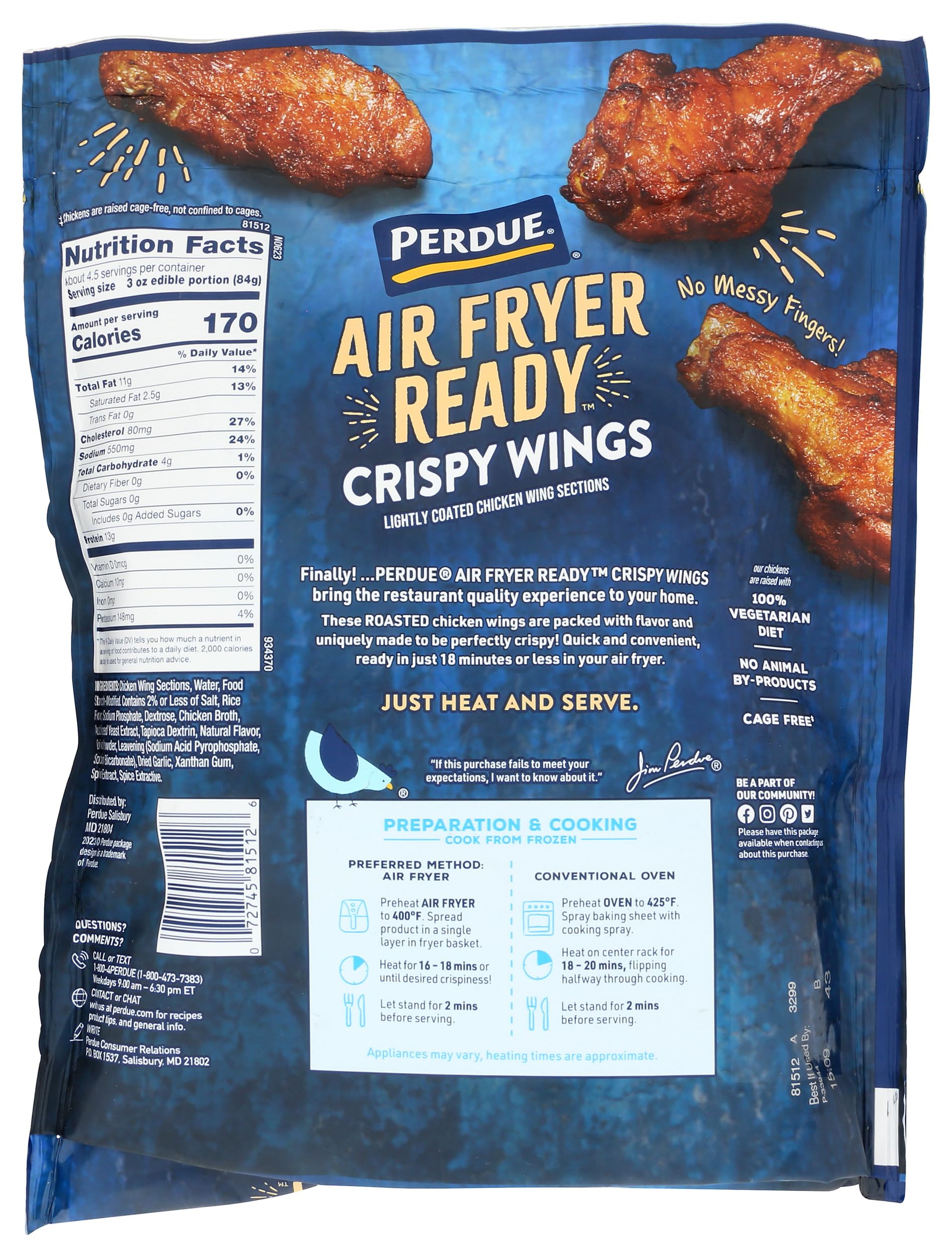 PERDUE® AIR FRYER READY® Roasted Crispy Chicken Wings, 22 oz.